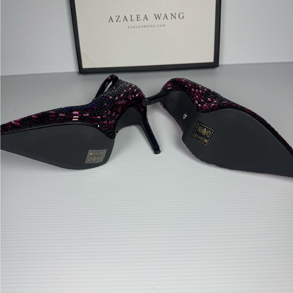 Azalea Wang Teagan Rhinestone Mosaic Stiletto Pumps Ankle Strap Heels Size 6 - Picture 8 of 9